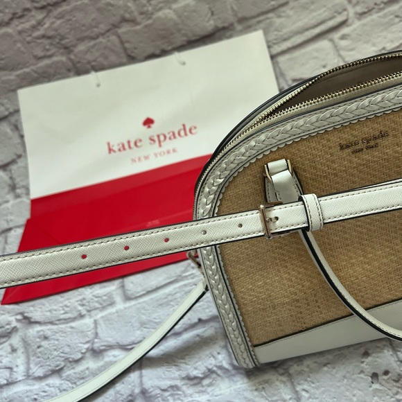 Kate spade New York Raffia dome satchel handles and crossbody - Picture 7 of 15